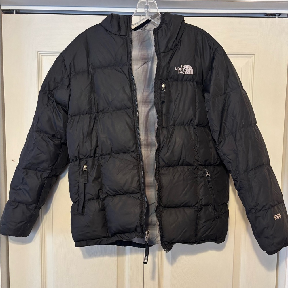 The North Face Insulated Jacket Reversible Black/White, Black and Grey Plaid